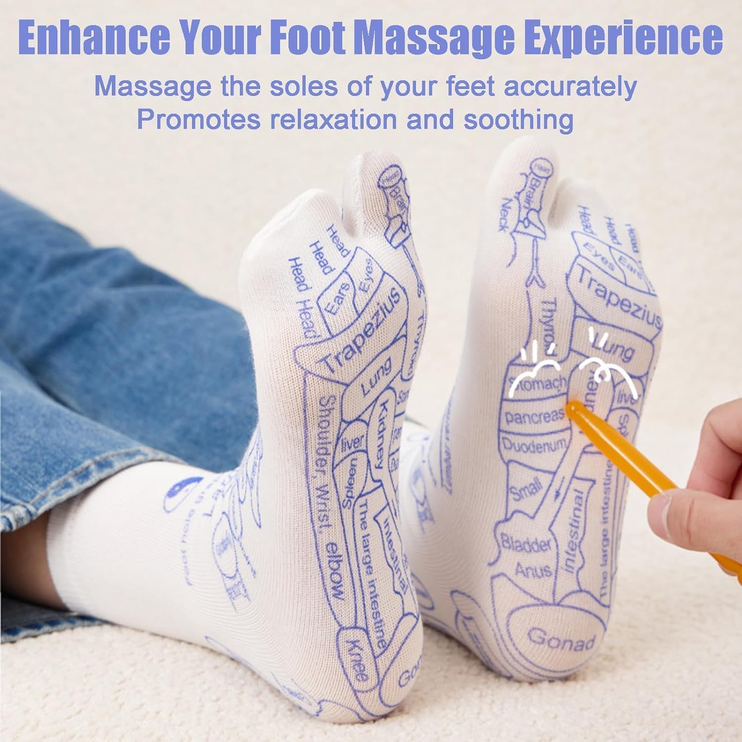 Acupressure Socks With Massager Stick
