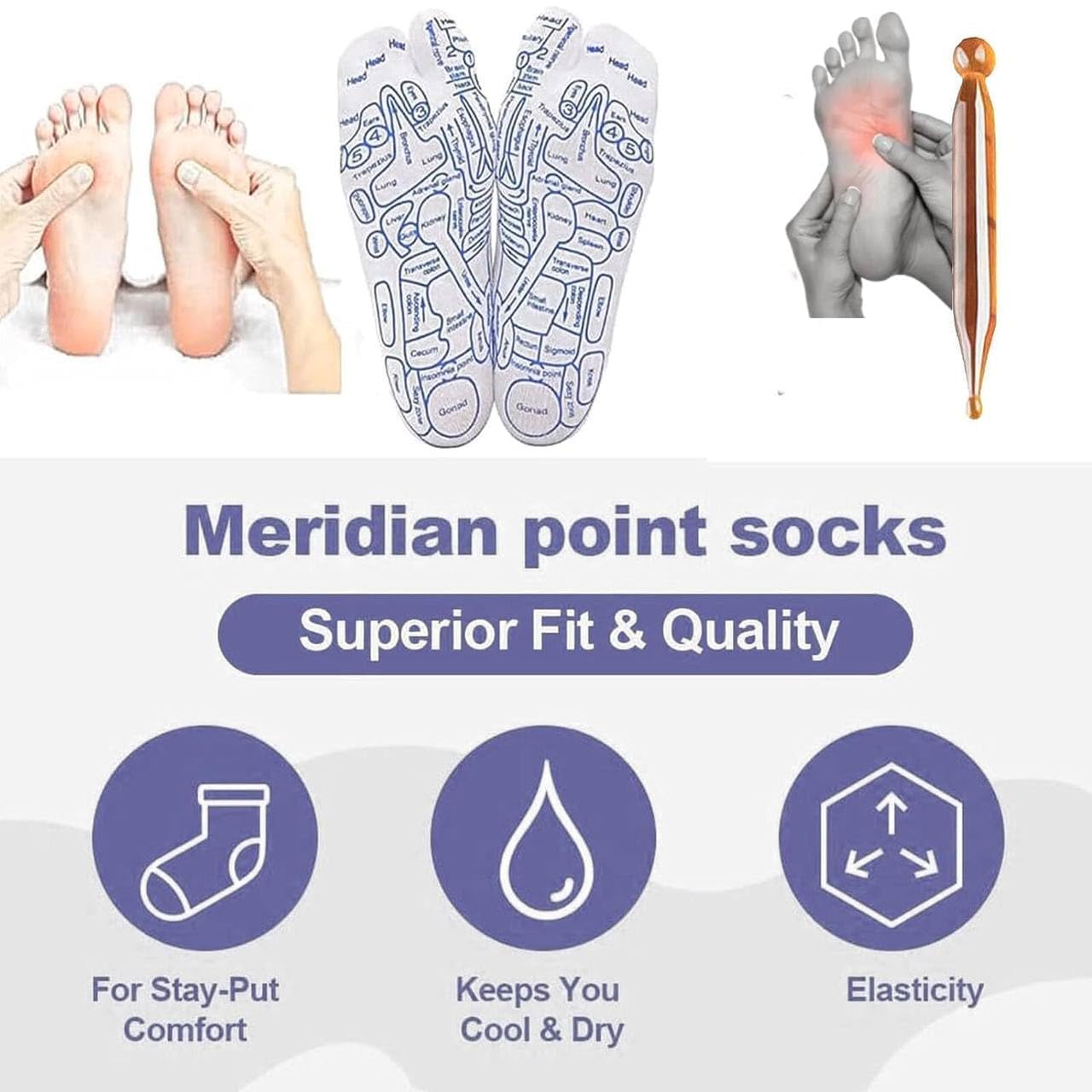 Acupressure Socks With Massager Stick